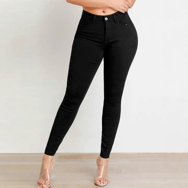 Damen hochgeschnittene Skinny-Jeans mit Stretch und figurformendem Schnitt Drune