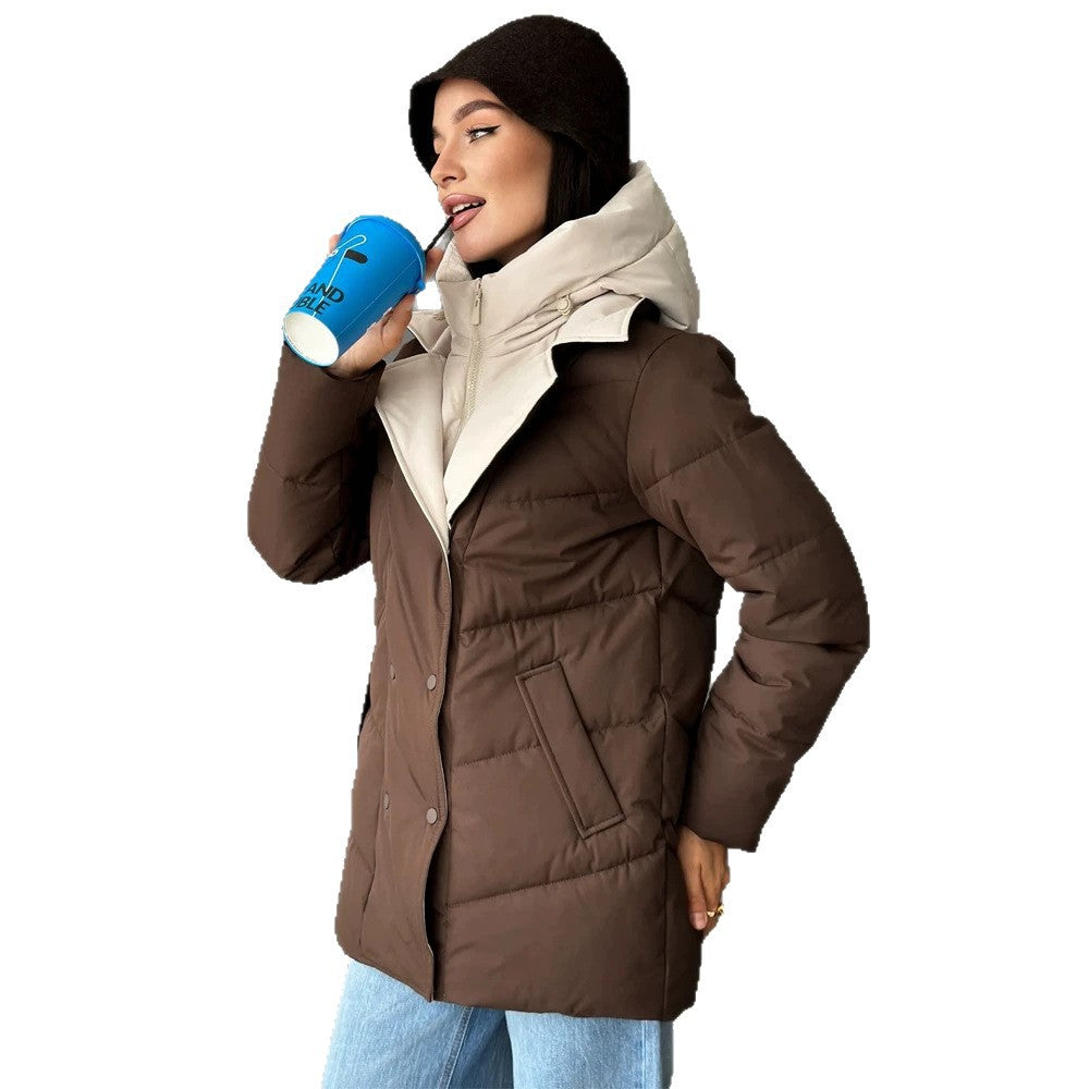 Damen wattierte Doppelreiher-Parka mit abnehmbarer gesteppter Innenweste Drune