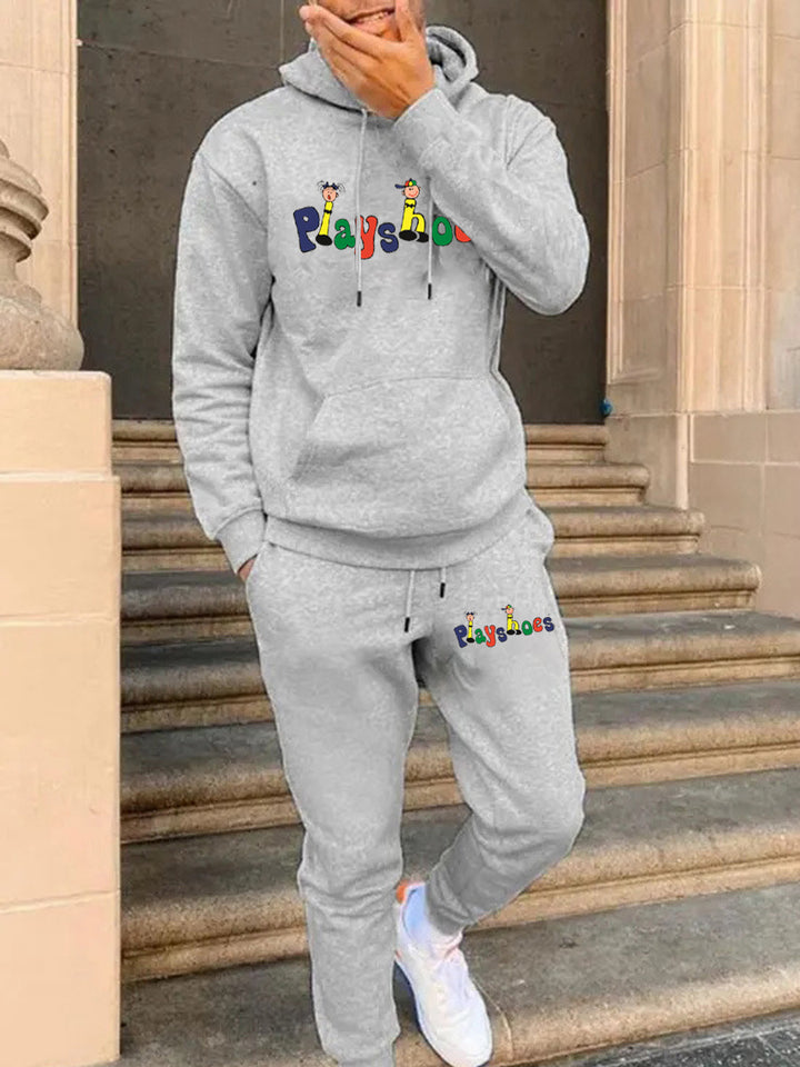 Damen Sportliches Hoodie und Sweatpants Set mit kreativem Grafikdesign Drune