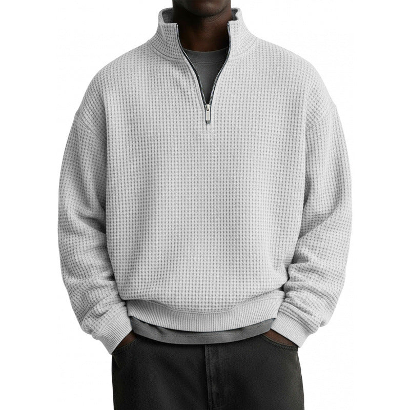 Herren Sportlicher Stehkragenpullover mit Reißverschluss Drune