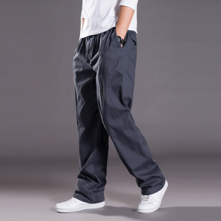 Herren Relaxed-Fit Freizeit-Chinohose mit elastischem Tunnelzug, vorgeformtem Bund und geradem Bein Drune