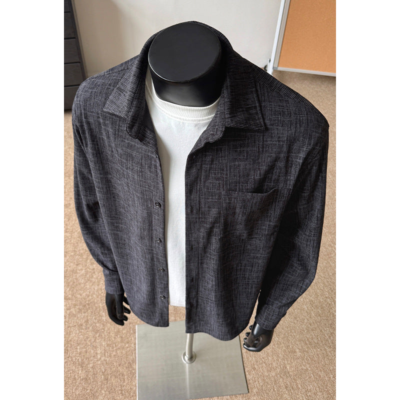 Herren Lässige Langarm-Hemdjacke Drune