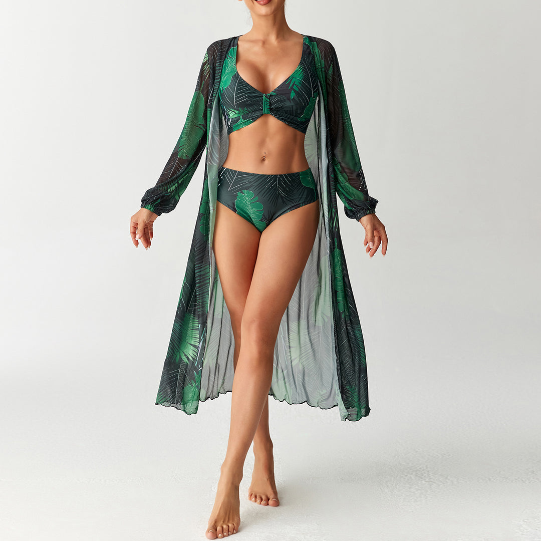 Damen Bikiniset mit transparentem Strandüberwurf Drune