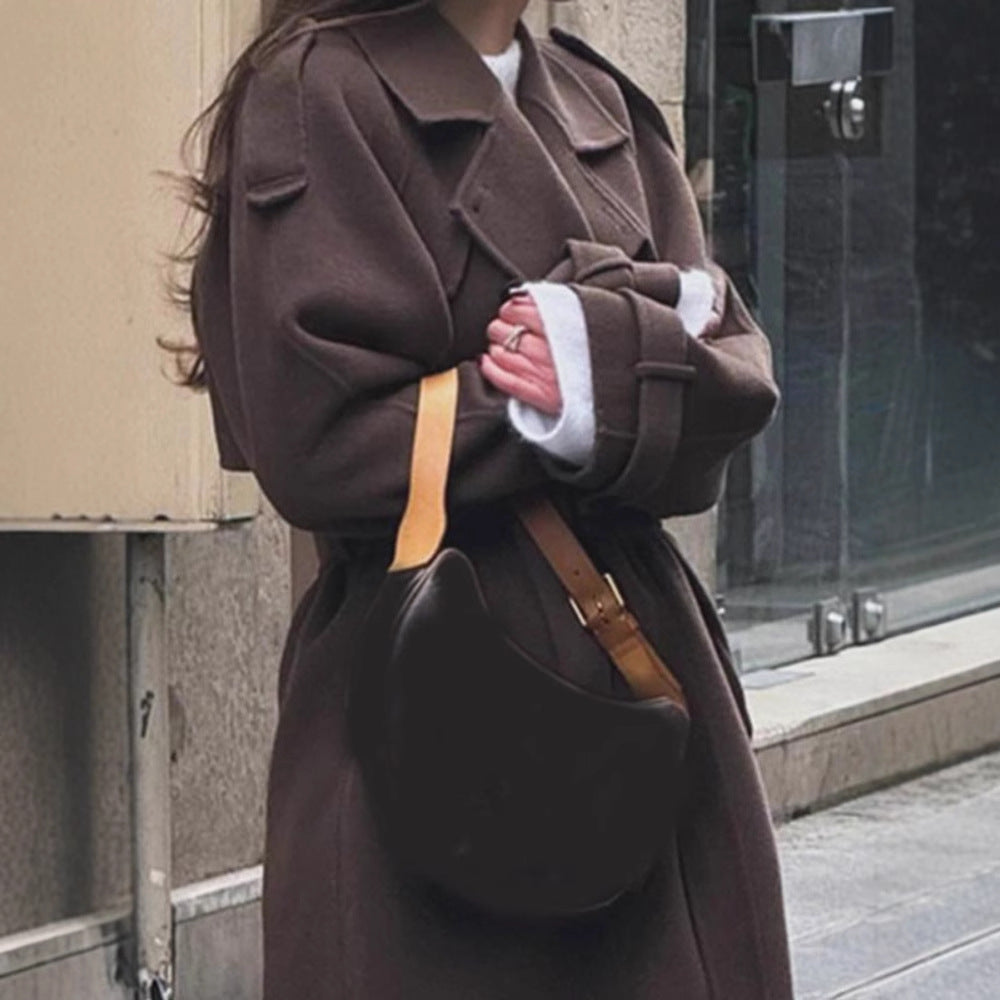 Damen oversized Wollmantel Drune