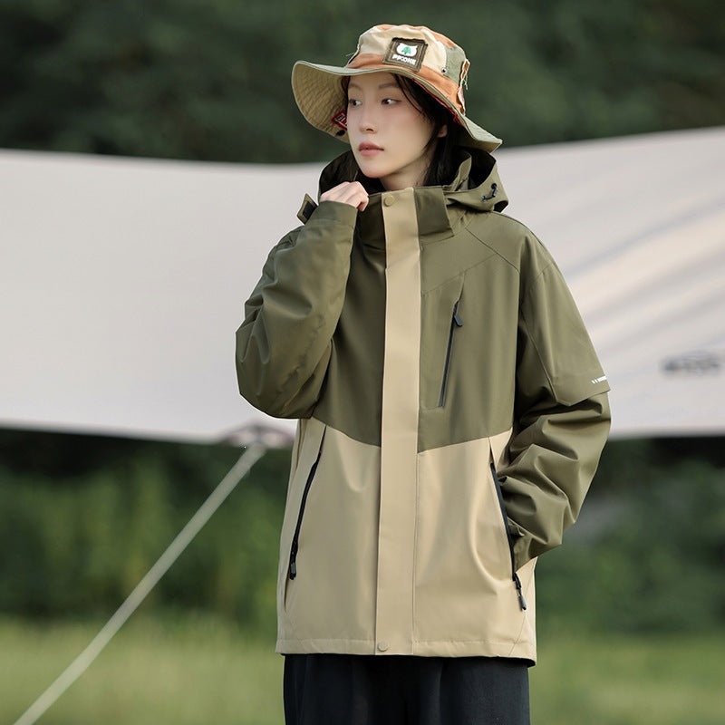 Herren Zweifarbige Wind- und Wasserabweisende Softshelljacke mit Kapuze Drune