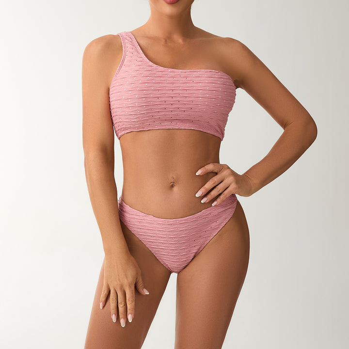 Damen Einseitiges Bikini-Set mit raffiniertem Rüschendesign Drune