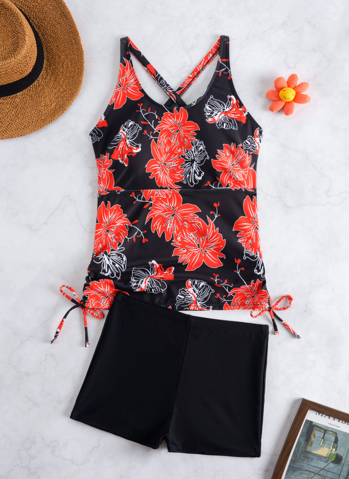 Damen Tankini-Set mit modischem Blumendesign und bequemen Shorts Drune