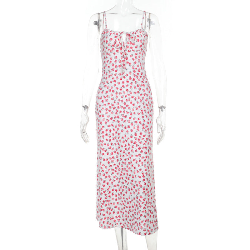 Damen Sommerliches Maxikleid mit Blumenmuster und verstellbaren Trägern Drune