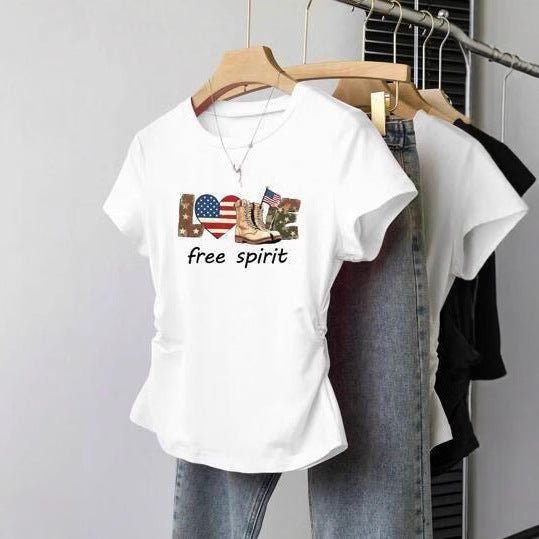 Damen Crop-T-Shirt mit figurbetontem Schnitt und modernem Design Drune