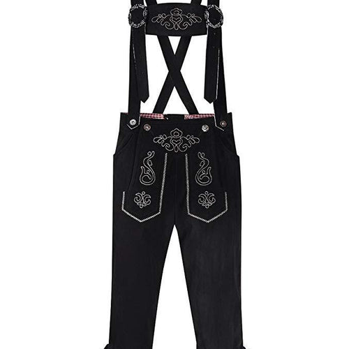 Damen  traditionelle Trachten Latzhose mit bestickten Taschen und verstellbaren Trägern Drune