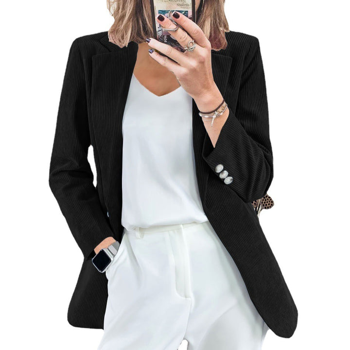 Damen Cordblazer im Oversized-Schnitt mit Revers und Schmuckknöpfen Drune