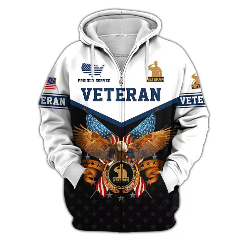 Herren Kapuzensweater mit amerikanischem Veteranenmotiv Drune