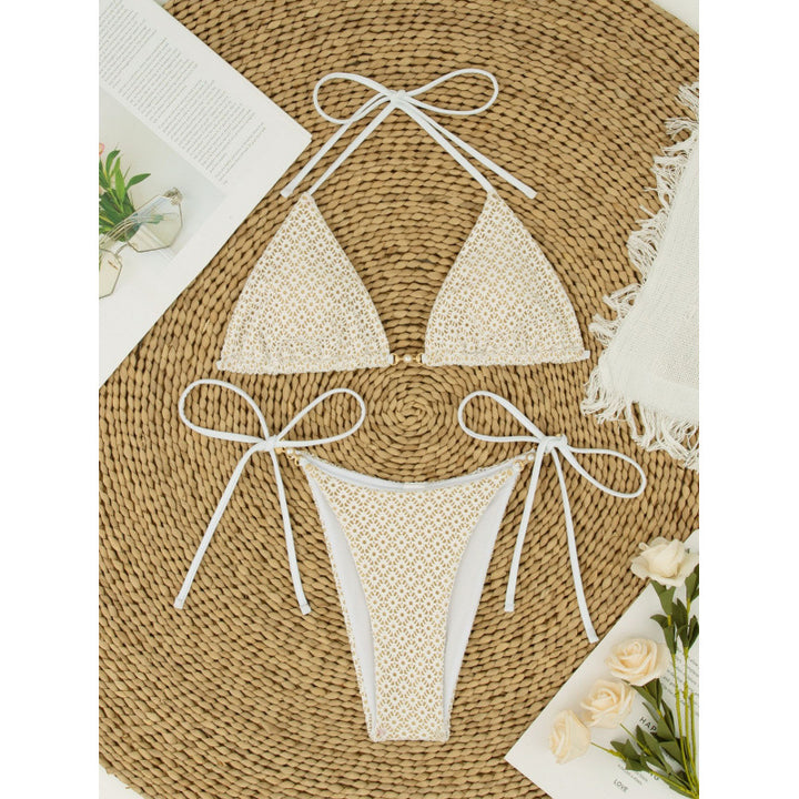Damen Triangelbikini mit raffinierten Schleifen und modischem Punktmuster Drune
