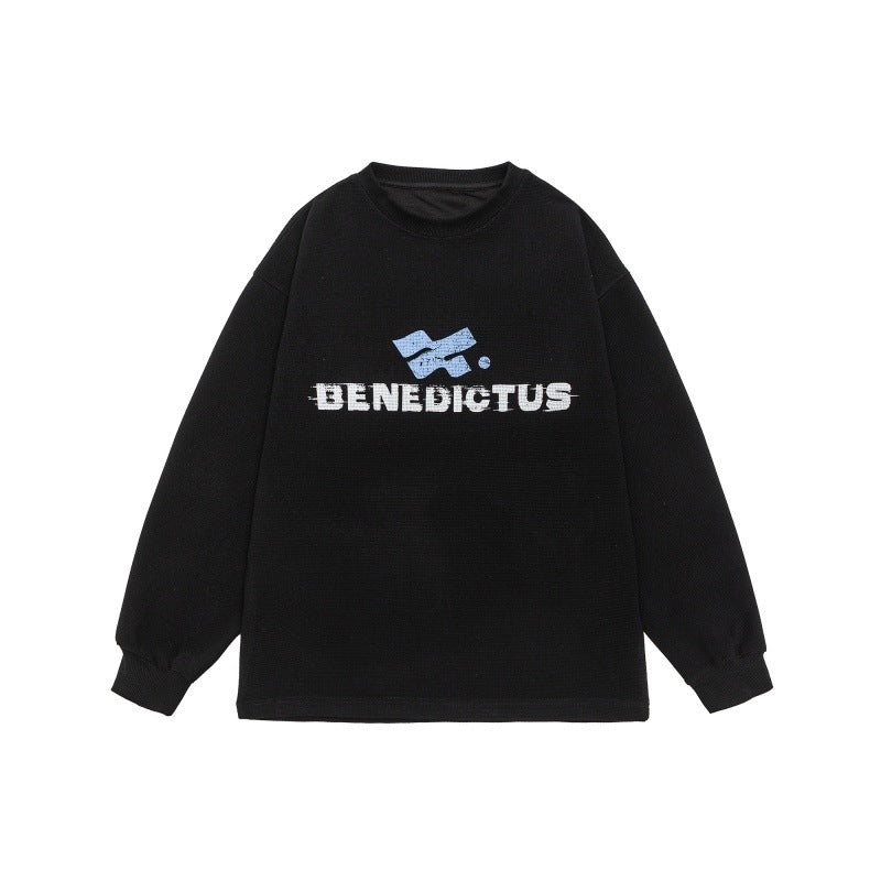 Unisex Oversize-Sweatshirt mit Logo‑Print und feiner Waffelstruktur Drune