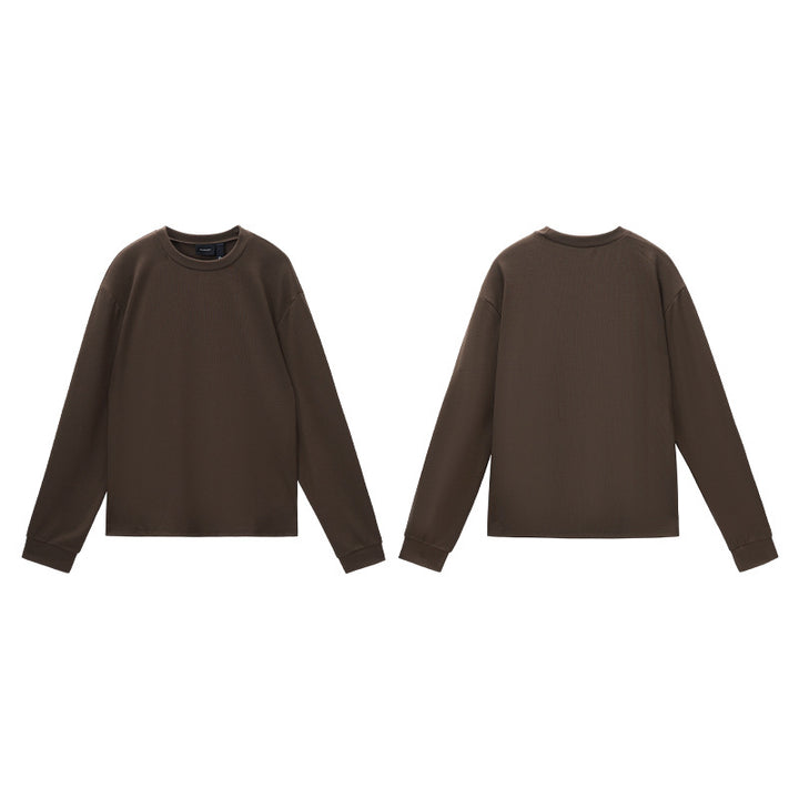 Herren Langarm-Shirt aus feiner Rippstruktur mit Rundhalsausschnitt Drune