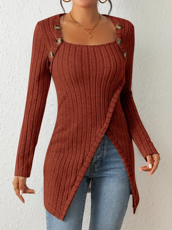 Damen Langarmshirt mit ausgefallenem Schnitt Drune