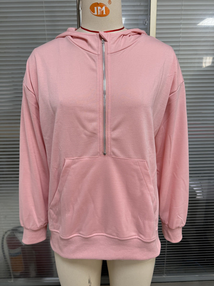 Damen Kapuzenpullover mit durchgehendem Reißverschluss und Taschen Drune