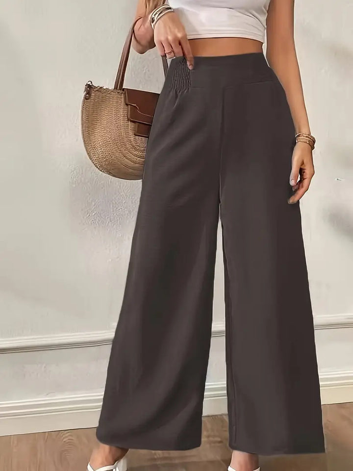 Damen Weite Sommerhose mit elastischem Bund und Taschen Drune