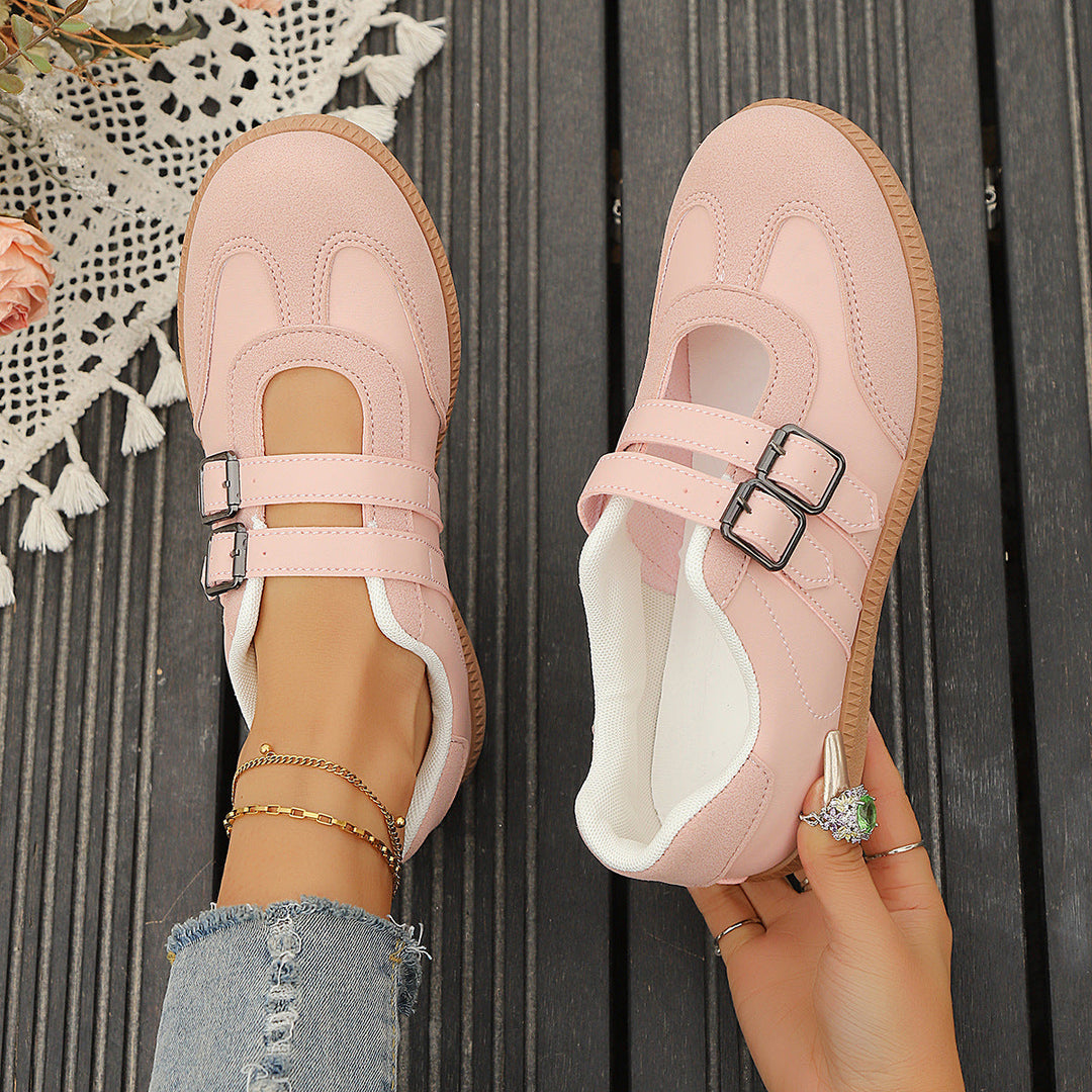 Damen Komfortable Sneakers mit doppeltem Klettverschluss Drune