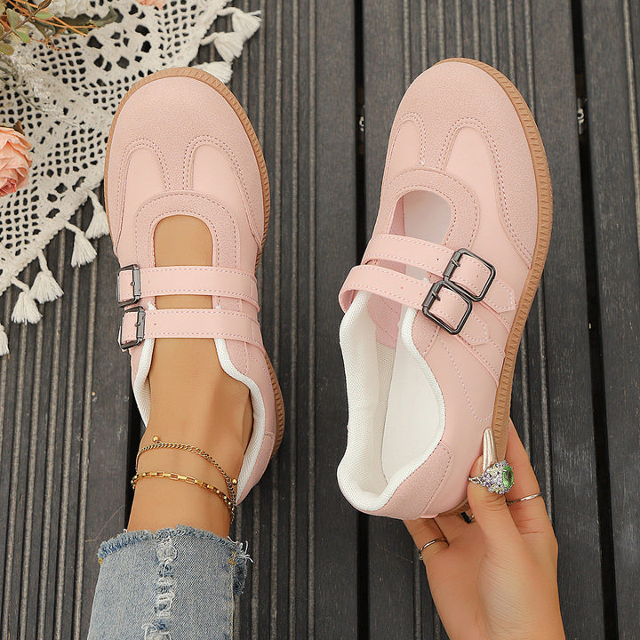 Damen Komfortable Sneakers mit doppeltem Klettverschluss Drune
