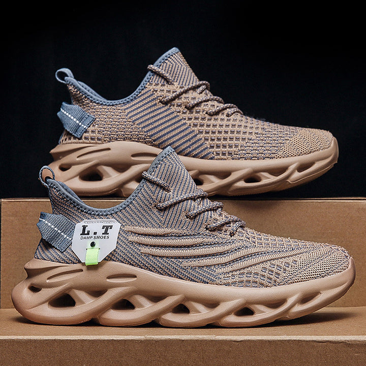 Herren Strick-Sneaker mit skulpturaler Hohlkammer-Sohle und reflektierenden Schnürsenkeln Drune