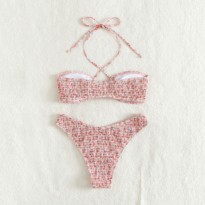 Damen Bandeau-Bikini mit raffiniertem Bindeband und hoch geschnittenem Slip Drune