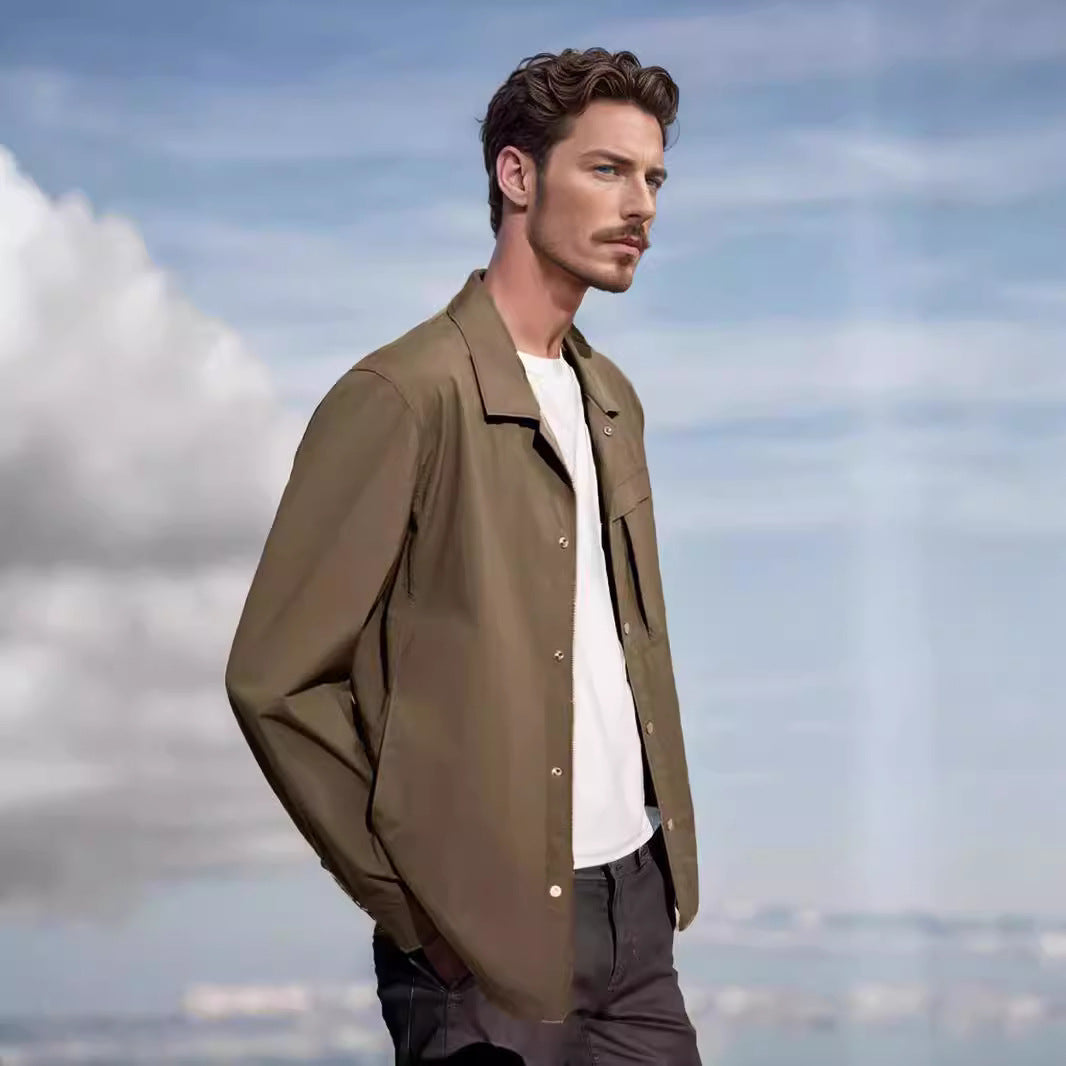 Herren leichte Utility-Jacke mit praktischen Taschen und modernem Design Drune