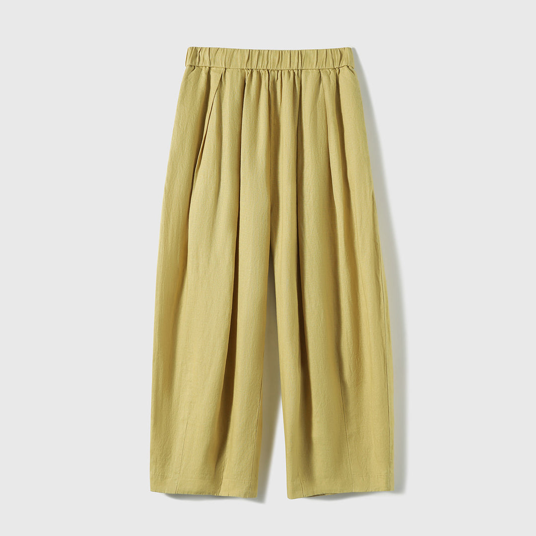 Damen Lässige, weit geschnittene Leinenhose Drune