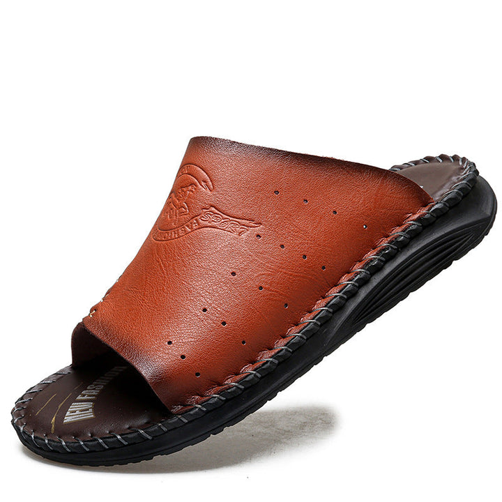 Herren Komfortable und atmungsaktive Ledersandalen Drune