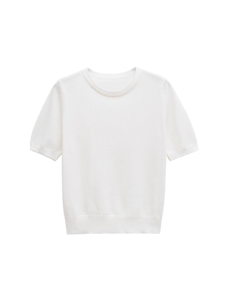Damen Kurzarm Stricktop Drune