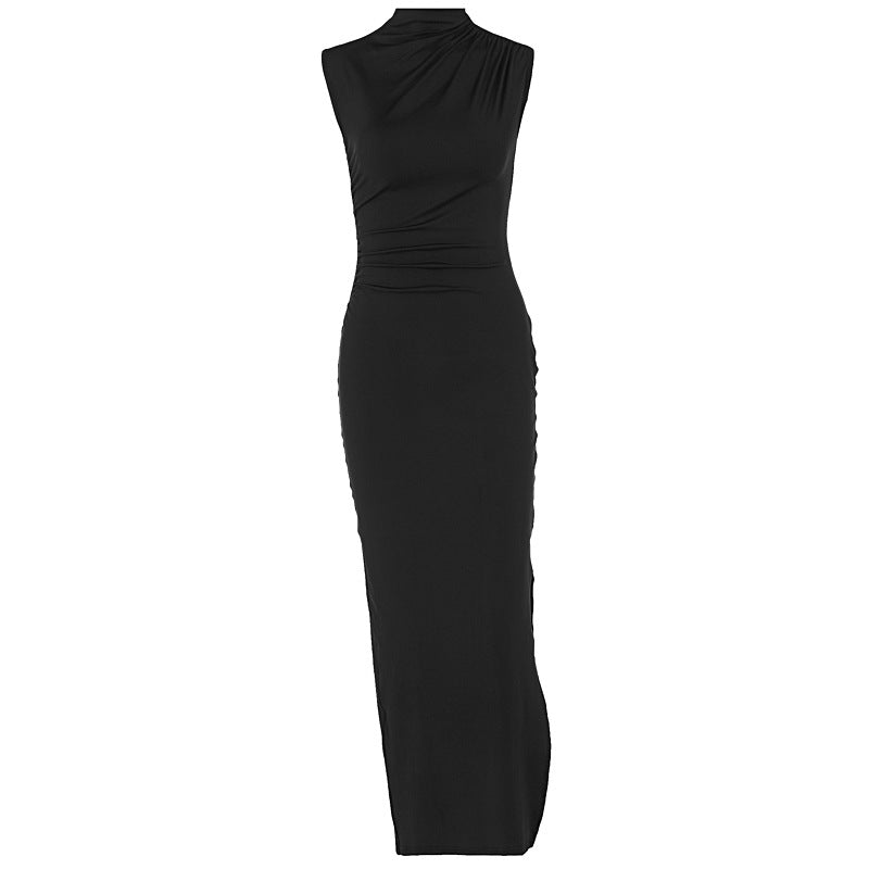 Damen Elegantes Wickelkleid mit figurbetontem Schnitt und hohem Schlitz Drune