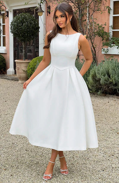 Damen Elegantes Maxikleid mit ausgestellten Ärmeln und raffiniertem Rock Drune