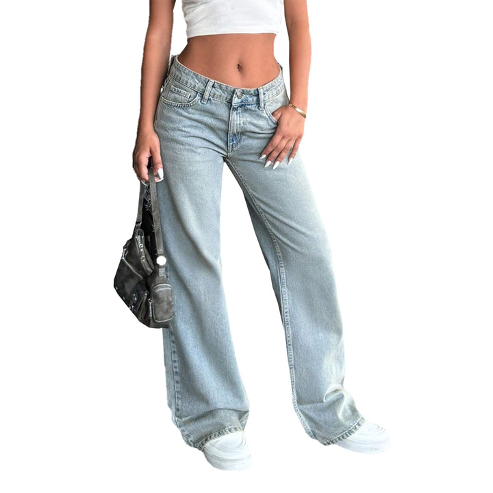 Damen Tief sitzende weite Schlagjeans aus Vintage-Denim Drune
