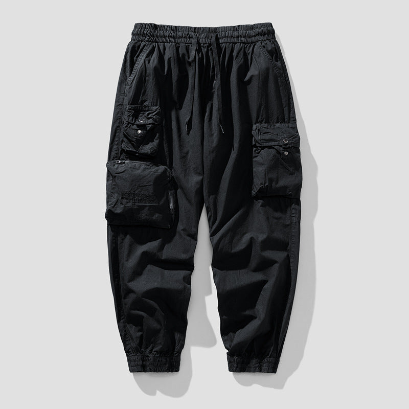 Herren Cargo-Joggerhose mit elastischem Bund, multifunktionalen Cargotaschen und abnehmbarer Packtasche Drune