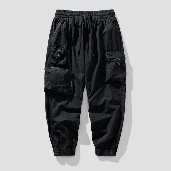 Herren Cargo-Joggerhose mit elastischem Bund, multifunktionalen Cargotaschen und abnehmbarer Packtasche Drune