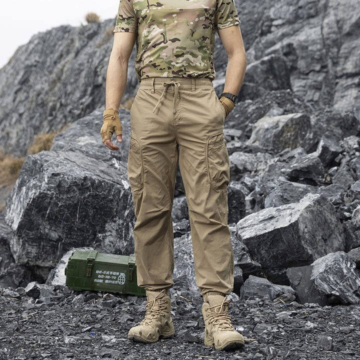 Herren Leichte Trekking‑Cargohose im Joggercut mit elastischem Knöchelabschluss und multifunktionalen Seitenklapptaschen Drune
