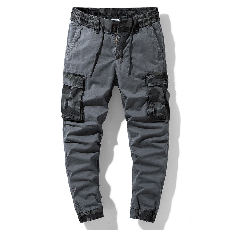 Herren Outdoor‑Cargohose im Joggerstil mit Camouflage‑Kontrast, ergonomischen Knieabnähern und elastischem Komfortbund Drune