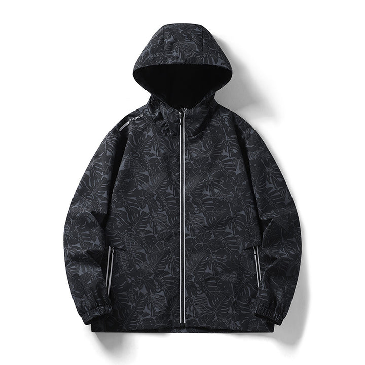 Herren Leichte Outdoor-Jacke mit Kapuze und floralem Design Drune
