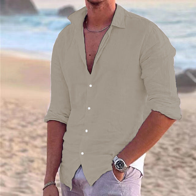 Herren Sommerliche Leinenhemd Drune