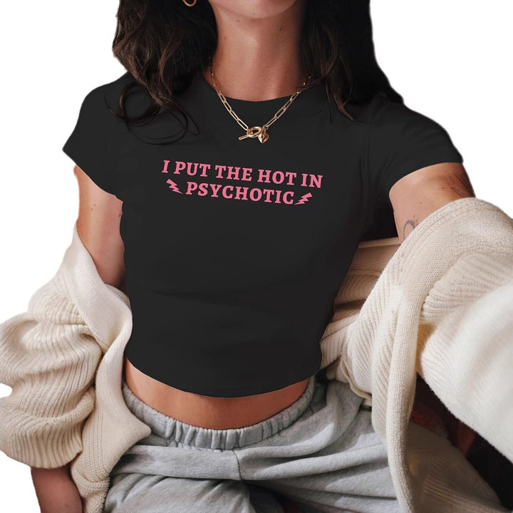 Damen Crop-T-Shirt mit fröhlichem Kirschmotiv Drune