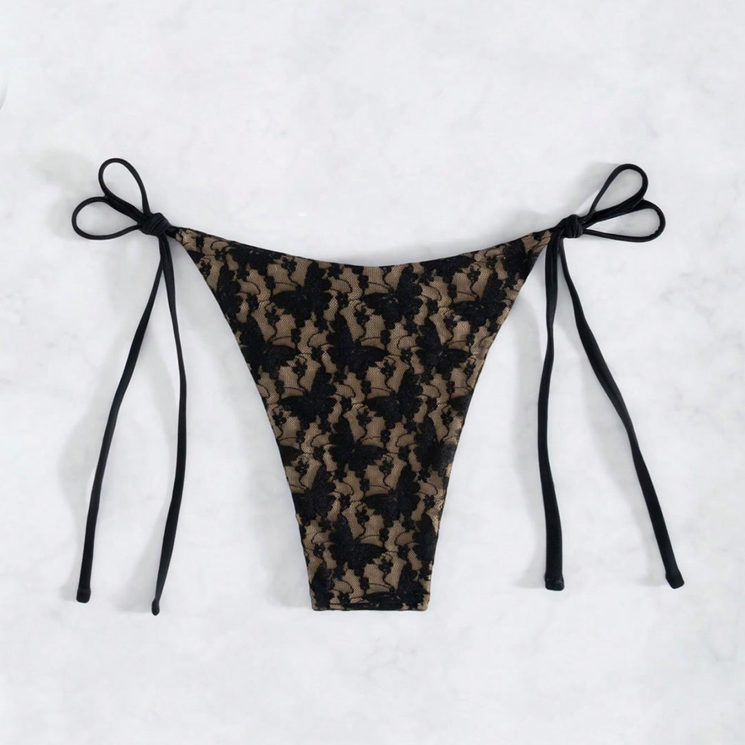 Damen Triangel-Bikini mit zarter Spitzenverzierung Drune