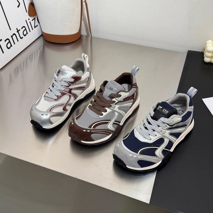 Damen Sportive Retro-Chunky-Sneaker mit atmungsaktivem Mesh und robuster Profilsohle Drune