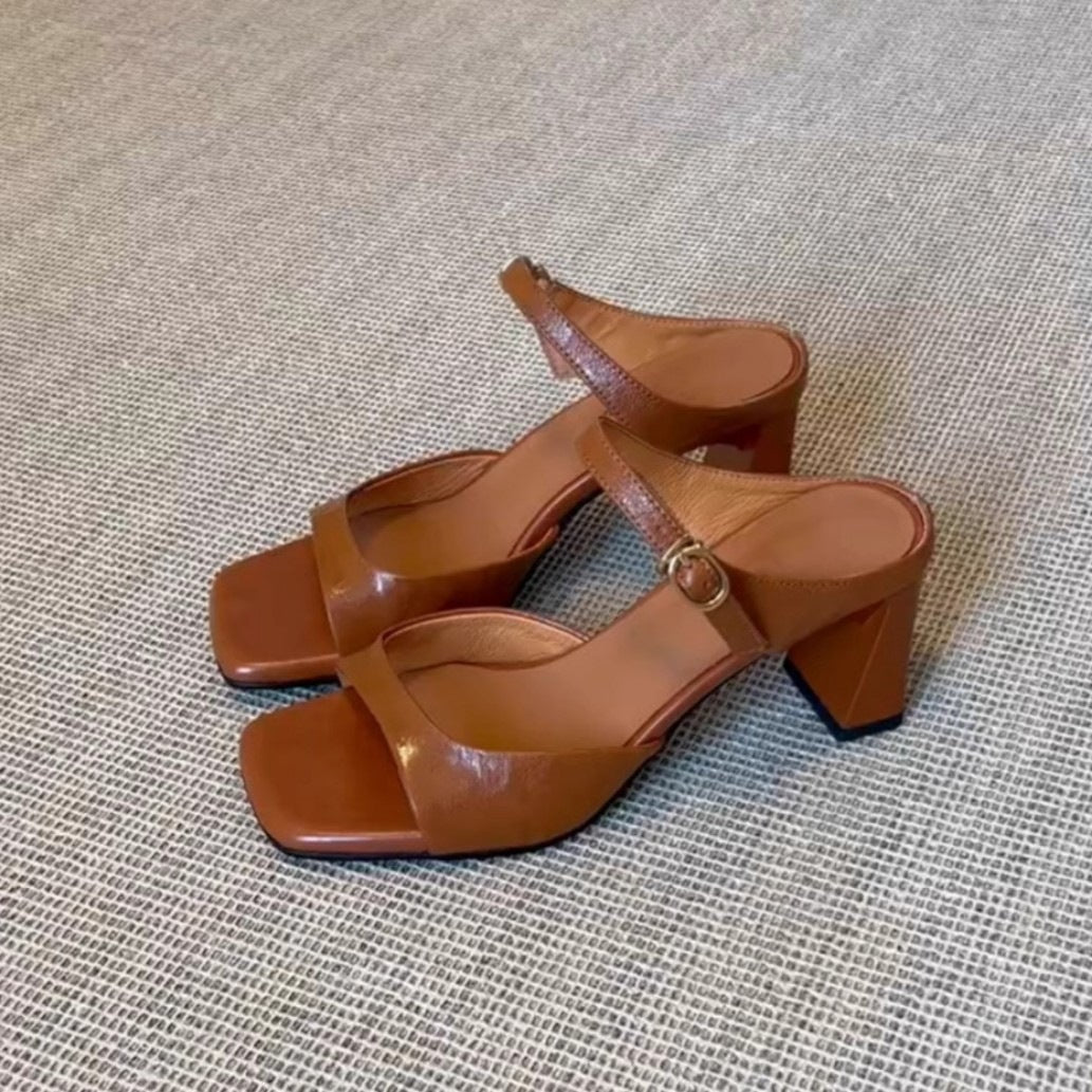 Damen Slingback Sandalen mit modischem Blockabsatz und elegantem Riemendesign Drune