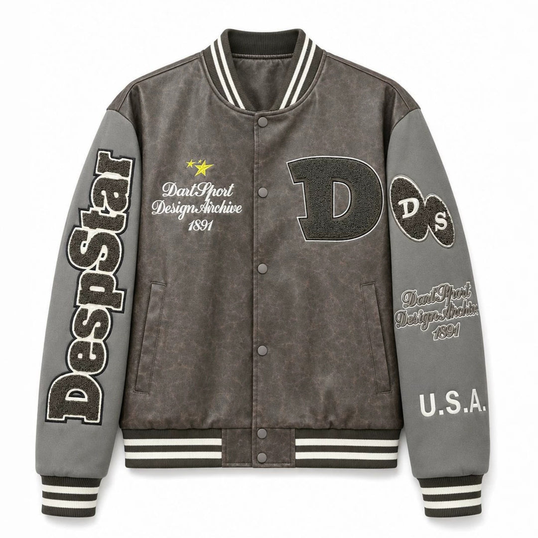 Herren Modische Bomberjacke mit gesticktem Design Drune