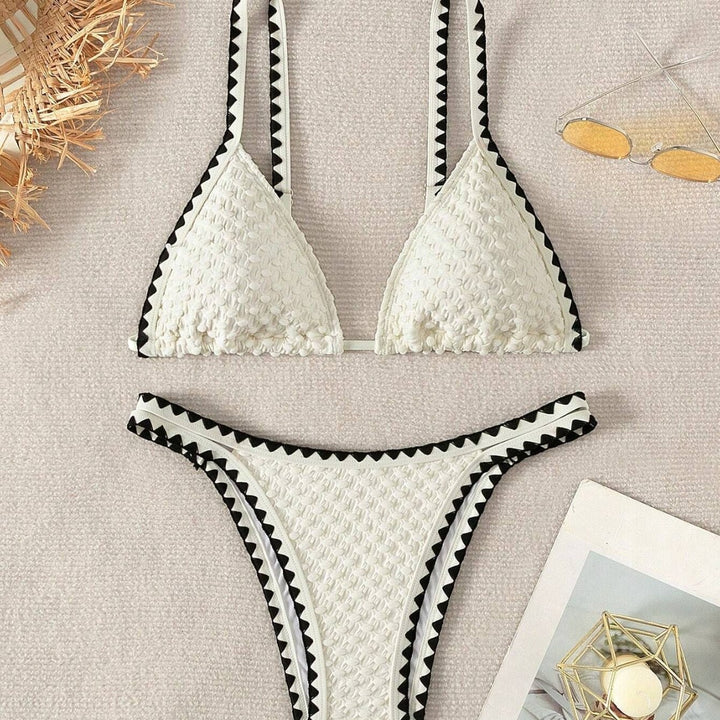 Damen Triangel-Bikini mit raffiniertem Häkelmuster Drune