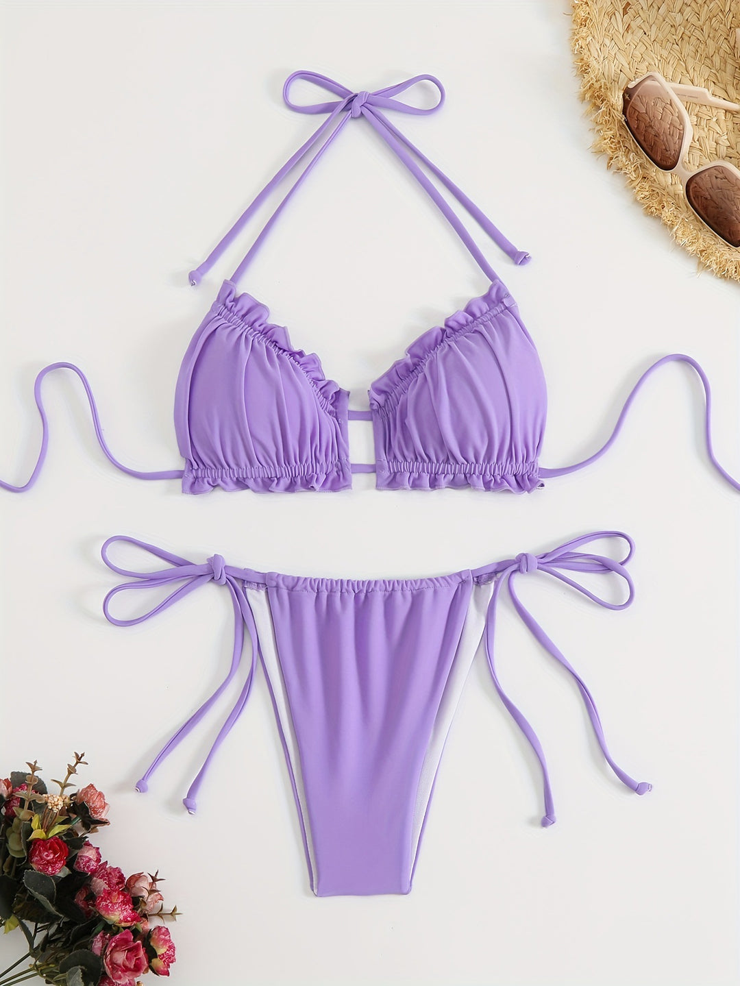 Damen Rüschen-Bikini mit verstellbaren Trägern Drune