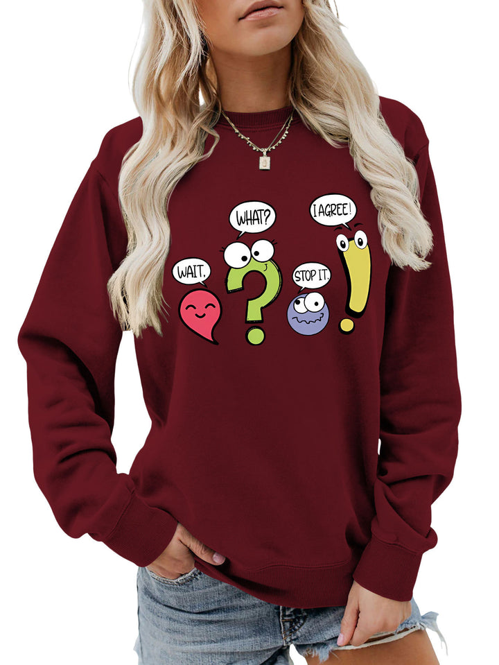 Damen lässiger Pullover mit humorvollem Print Drune
