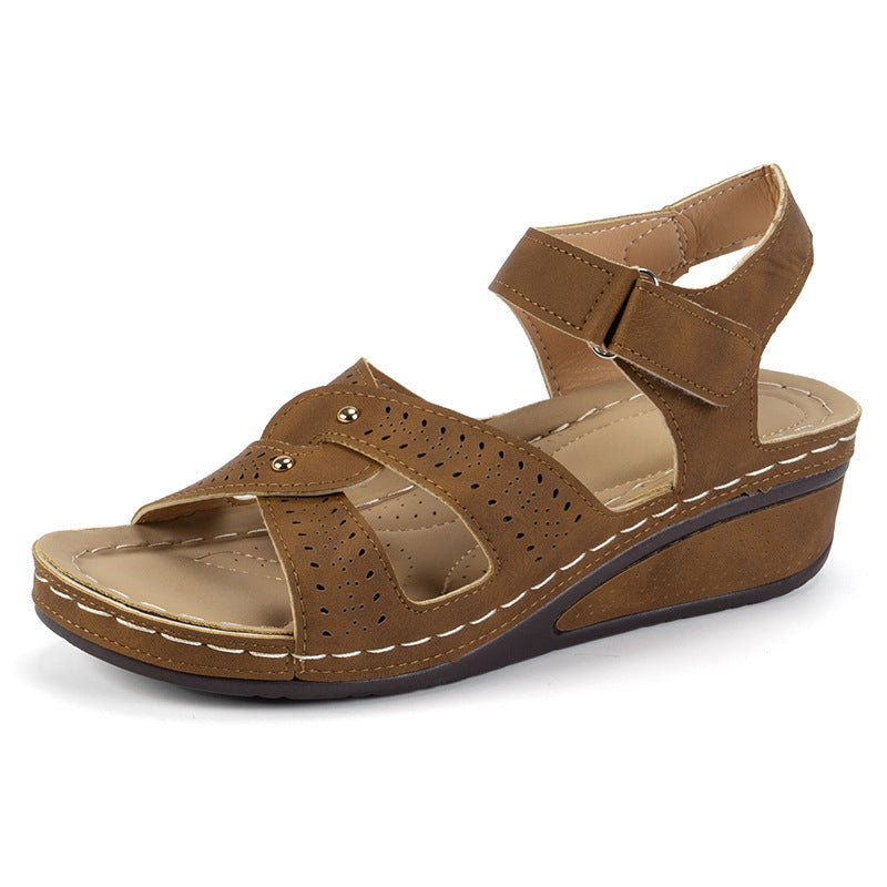 Damen Orthopädische Keil-Sandalen mit verstellbaren Riemen Drune