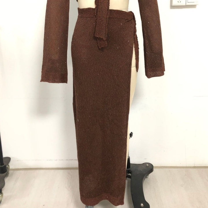 Damen Zweiteiler Strickensemble mit raffiniertem Schnitt Drune