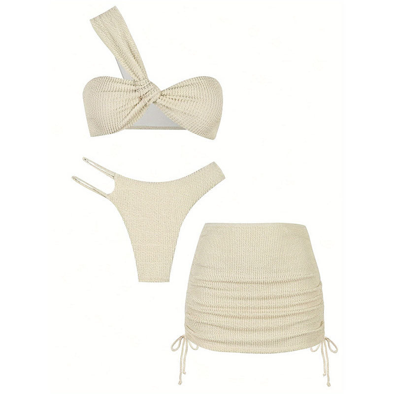 Damen Bikini-Set mit stylischer Raffstruktur und verstellbaren Trägern Drune